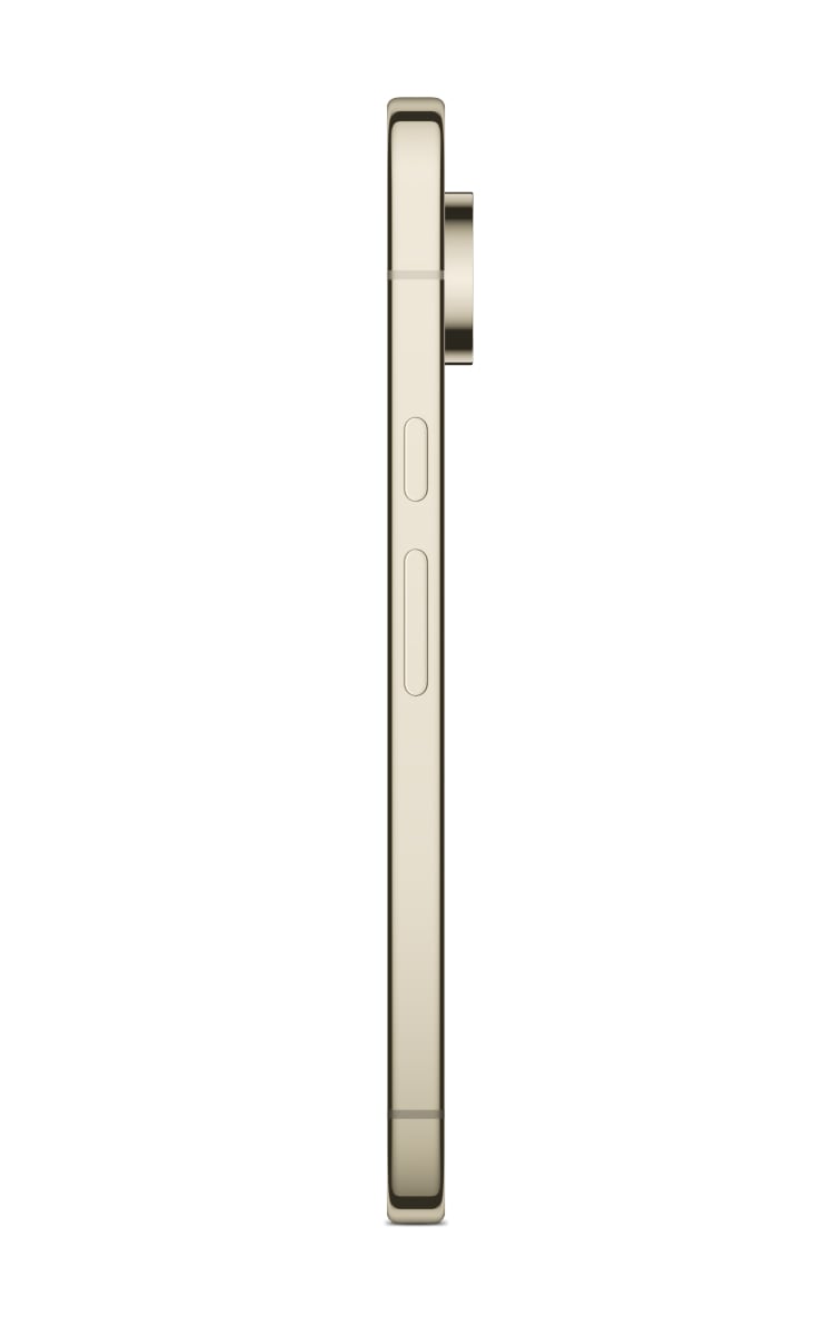 Side profile view of Google Pixel 11 Pro XL in olive showing a slim frame with volume and power buttons, and rear camera module.