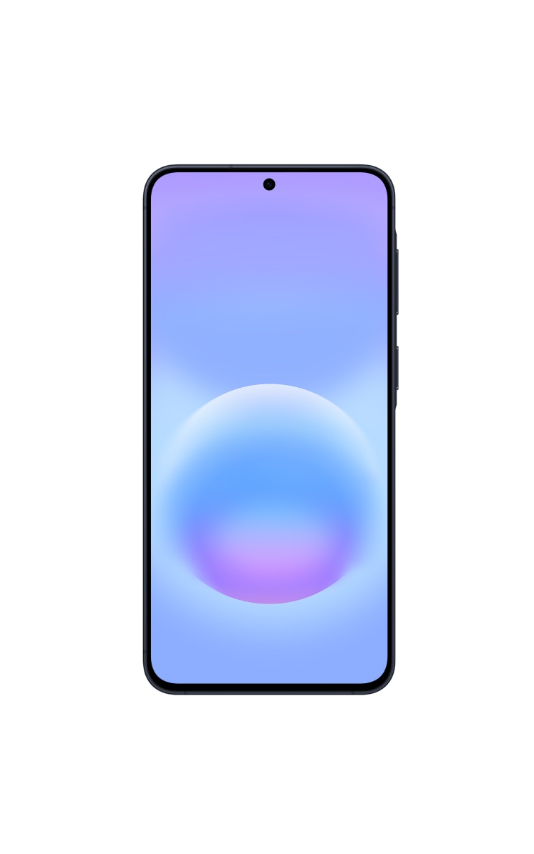 	 Front display view of the Samsung Galaxy A57 5G Mobile Phone in Awesome Navy.