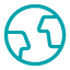 Teal coloured image of Earth