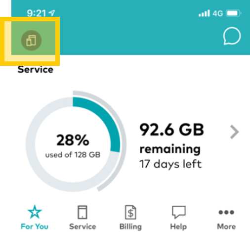 How to select your account in the My Optus app