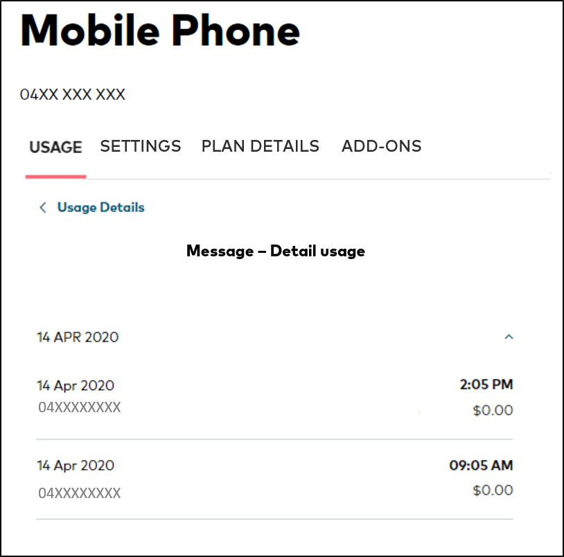 See when and where text was sent in My Account