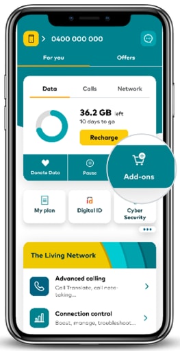 Optus Sport Prepaid Add-on | Add-on button