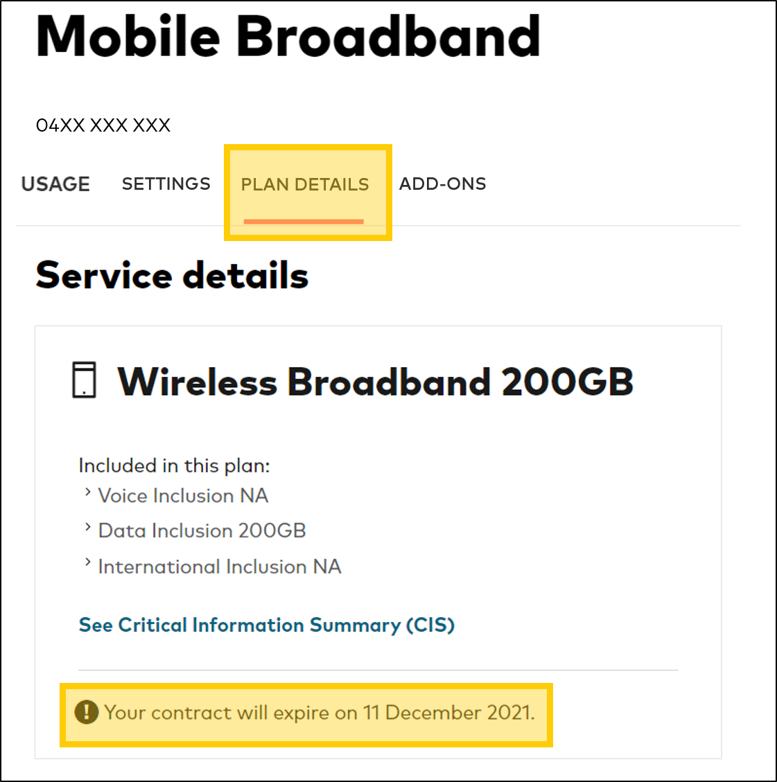 How to find your Wireless Broadband contract end date in My Account