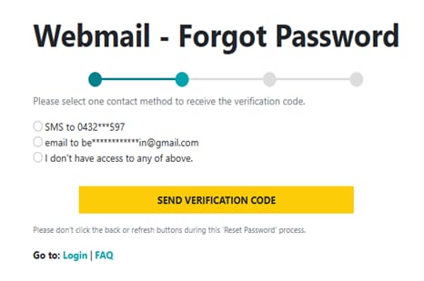 webmail - forgot password