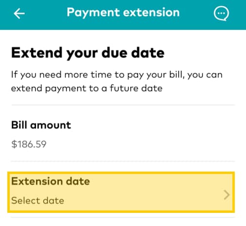 How to request more time to pay your bill | Step 4