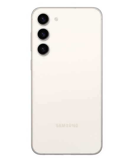 Back view of the Galaxy s23 plus in cream showing the rear camera ...